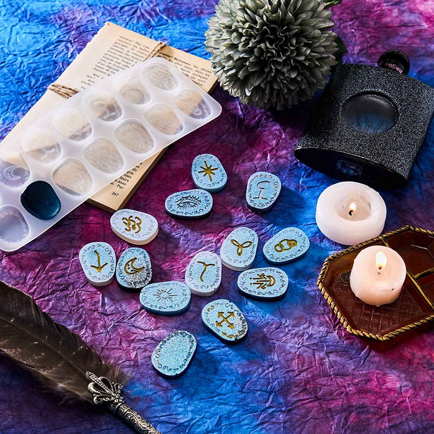 Resin Art Alphabet - Molde de Silicone ABWZ-Witch Rune para