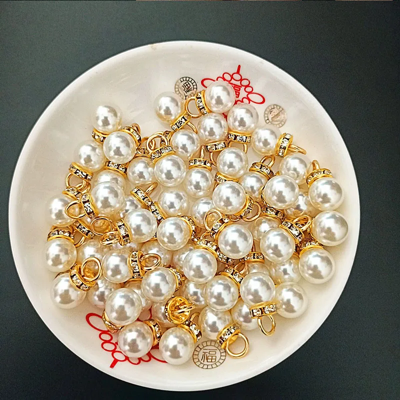 Resin Art Wedding Gift - 30 pçs redondo pérola diamante pingente