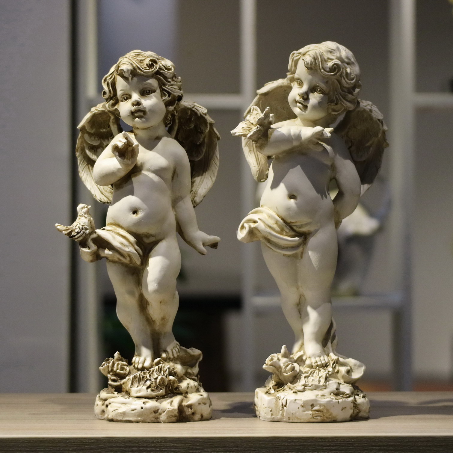 Resin Art Wedding Gift - Estatueta de Anjo Retrô em Resina