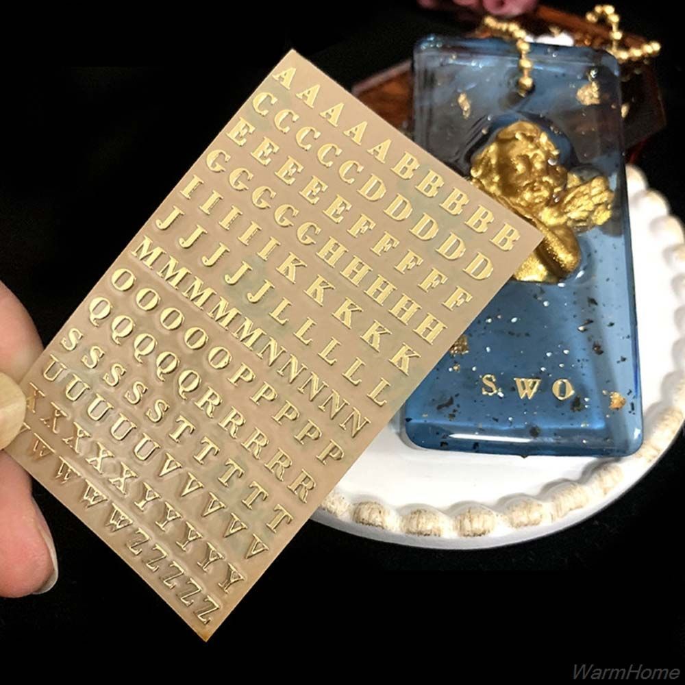 Resin Art Alphabet - Epóxi Resina Enchimento Inglês Letras, Ouro