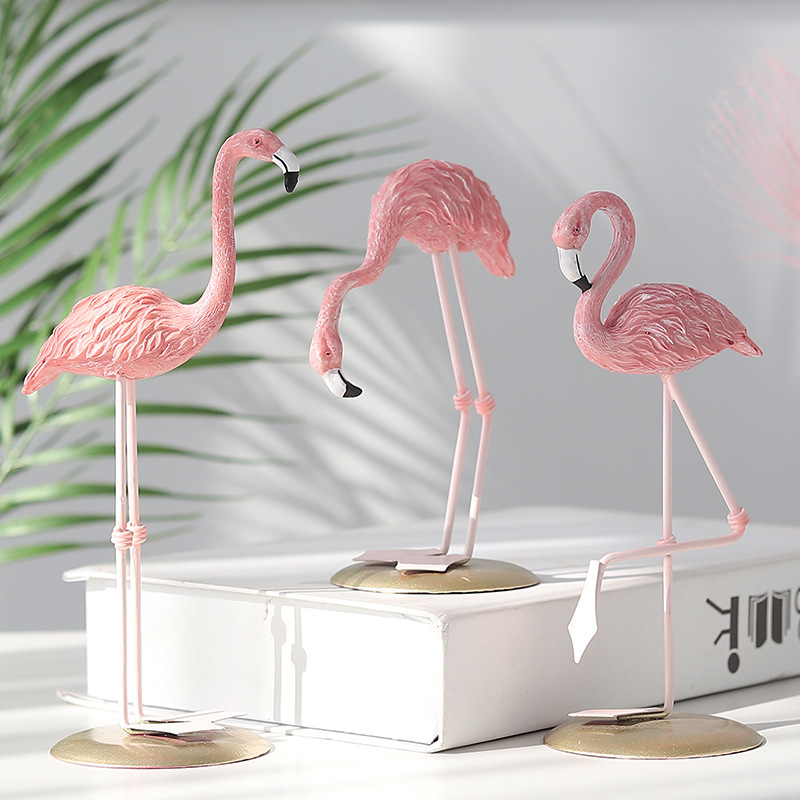 Resin Art Wedding Gift - Conjunto de 3 Figuras de Flamingo