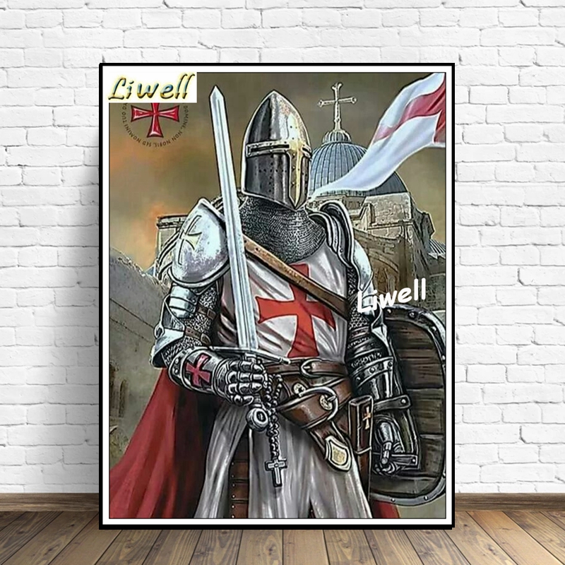 5d cavaleiro templário guerrei - Resin Art Wallpaper avaliação e preço