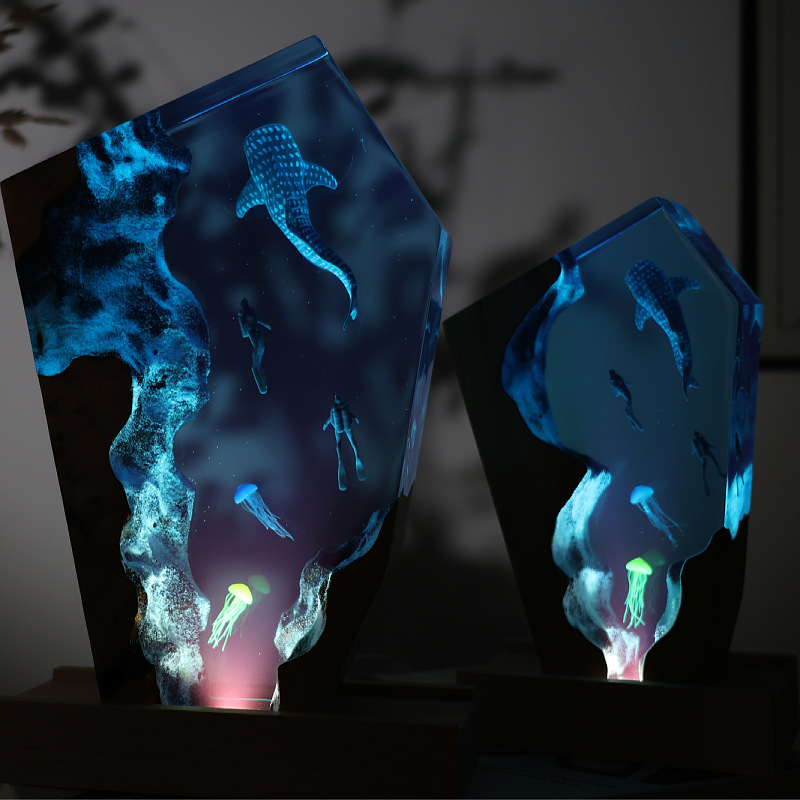 Ornamento Luminoso de Resina c - Resin Art Wedding Gift avaliação e preço