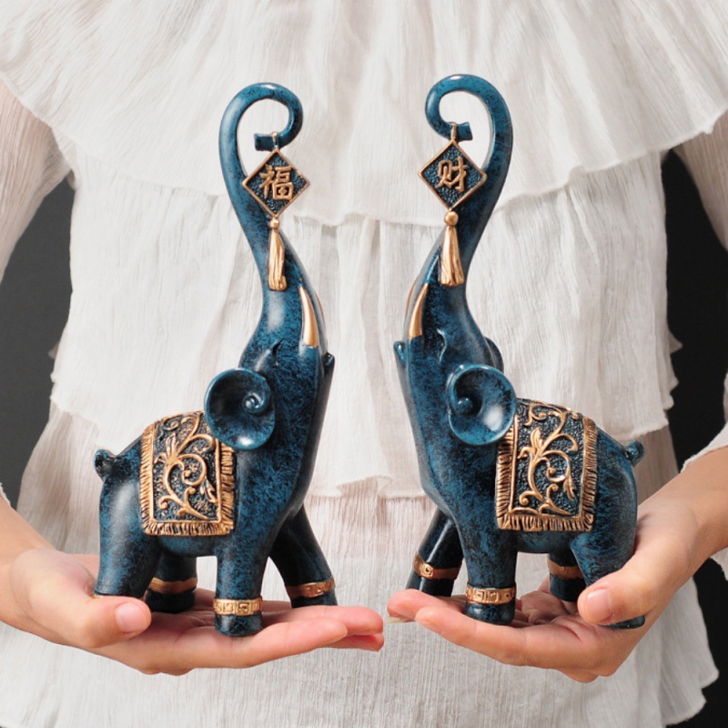 Um Par de Estatuetas de Elefan - Resin Art Wedding Gift avaliação e preço