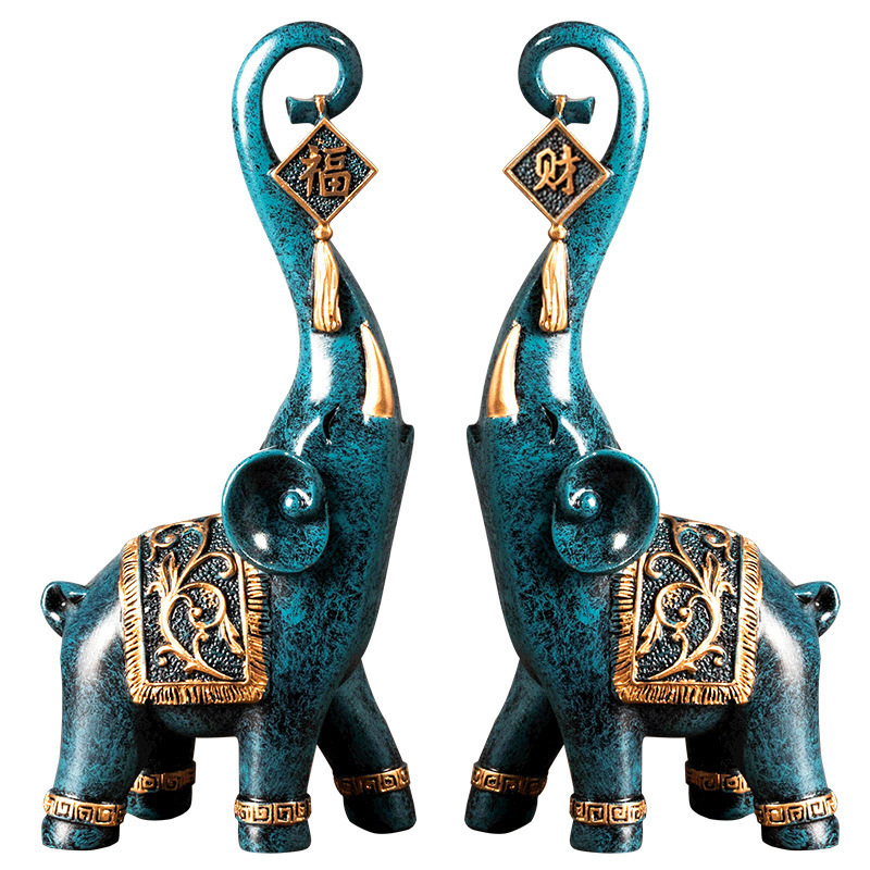 Um Par de Estatuetas de Elefan - Resin Art Wedding Gift avaliação e preço