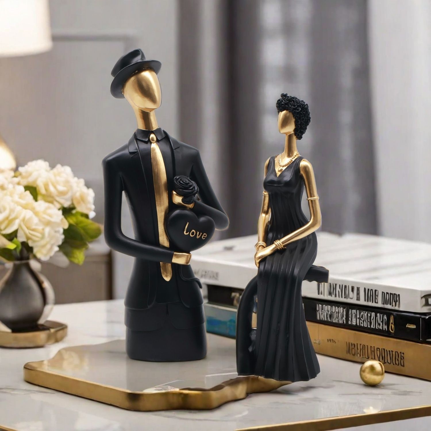 Escultura de resina decorativa - Resin Art Wedding Gift avaliação e preço